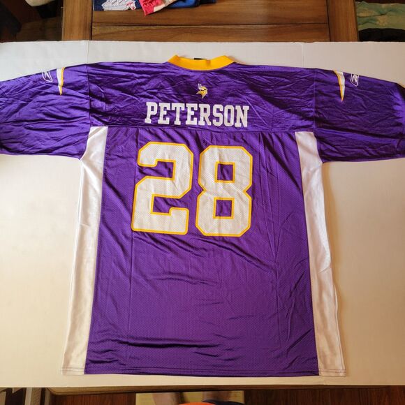 Reebok NFL Team Apparel MN Vikings Jersey Peterson 28 Short Sleeve - Size XL - Picture 1 of 7